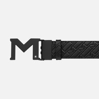Ремень Montblanc M Buckle Embossed Black 35 mm Reversible Leather Belt черный 129443