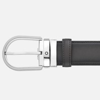 Фото Ремень Montblanc Horseshoe Buckle Grey 35 mm Leather Belt черный 129437